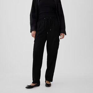 NEW GAP Black LP Large Petite Easy Cargo Pants Baggy 90's Skater